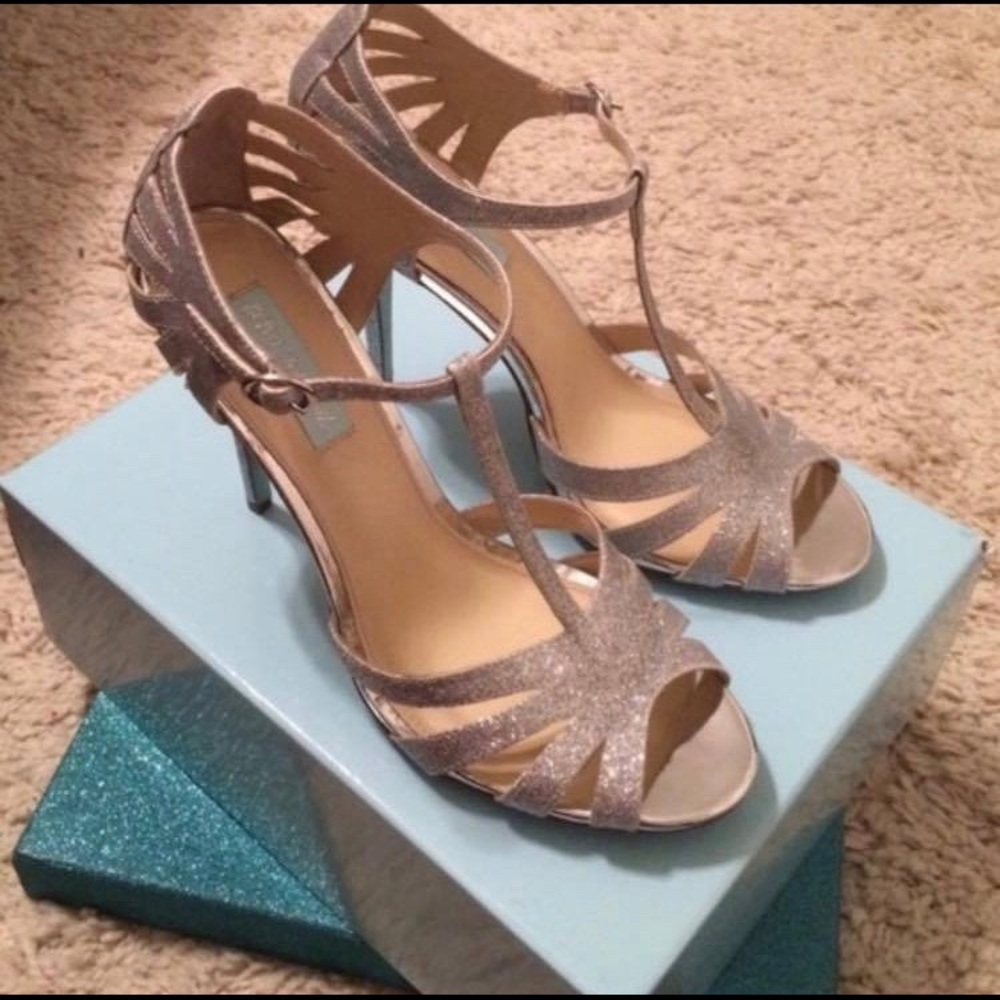 Sparkly Gold Holiday Heels